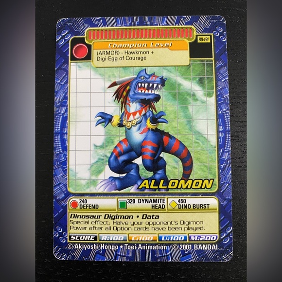 🔴2/$10 SALE🔴 Allomon BO-191 2001 Digimon Trading Card - Picture 1 of 2